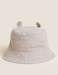 Kids' Pure Cotton Bear Sun Hat (0-1 Yr)