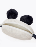 Kids' Pom Pom Panda Print Cross Body Bag