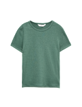 Cotton Rich Ribbed Fitted Crop T-Shirt (6-16 Yrs)