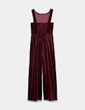 Velvet Wide Leg Pull On Jumpsuit