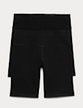2 Pack Cotton Rich Cycling Shorts (6-16 Yrs)