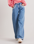 Denim Embroidered Wide Leg Jean (6-16 Yrs)