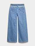 Denim Embroidered Wide Leg Jean (6-16 Yrs)