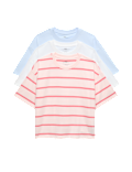 3 Pack Pure Cotton Boxy T-Shirts (6-16 Yrs)