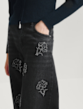 Denim Diamant&eacute; Rose Barrel Leg Jeans (6-16 Yrs)