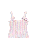 Pure Cotton Shirred Bow Top (6-16 Yrs)