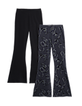 2pk Cotton Rich Kickflare Leggings (6-16 Yrs)