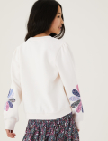Cotton Rich Flower Patchwork Sweatshirt (6-16 Yrs)