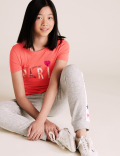 Pure Cotton Paris Slogan T-Shirt (6-16 Yrs)