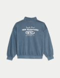 Cotton Rich Graphic Half Zip Sweatshirt (6-16 Yrs)