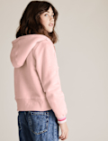 Cotton Borg Lined Zip Hoodie (6-16 Yrs)