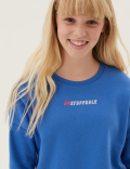 Cotton Rich Embroidered Slogan Sweatshirt (6-16 Yrs)
