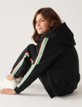 Cotton Rich Striped Hoodie