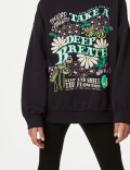 Cotton Rich Slogan Sweatshirt (6-16 Yrs)