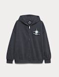 Cotton Rich Star Sign Graphic Zip Hoodie (6-16 Yrs)