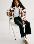 Borg Pony Print Jacket (2-16 Yrs)