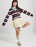 Pure Cotton Pleated Mini Skirt (6-16 Yrs)