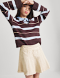 Pure Cotton Pleated Mini Skirt (6-16 Yrs)