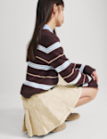 Pure Cotton Pleated Mini Skirt (6-16 Yrs)