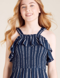 Striped Frill Jumpsuit (6-14 Yrs)
