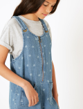 Denim Daisy Print Zip Jumpsuit (3-16 Years)
