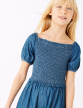 Denim Shirred Jumpsuit (6-16 Yrs)