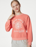 Cotton Rich Slogan Sweatshirt (6-16 Yrs)