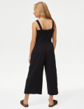Pure Cotton Shirred Jumpsuit (6-16 Yrs)