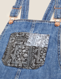 Denim Patchwork Dungarees (6-16 Yrs)