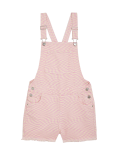 Denim Checkerboard Print Dungarees