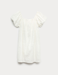 Pure Cotton Puff Sleeve Mini Dress (6-16 Yrs)