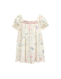 Pure Cotton Puff Sleeve Floral Mini Dress (6-16 Yrs)