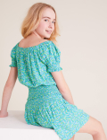 Floral Shirred Top (6-16 Yrs)