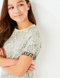 Pure Cotton Leopard Print T-Shirt (3-16 Years)