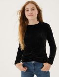 Velvet Pleated Top (6-16 Yrs)