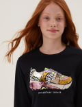 Pure Cotton Reversible Sequin Top (6-16 Yrs)