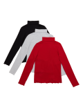 3pk Cotton Rich Polo Neck Tops (6-16 Yrs)