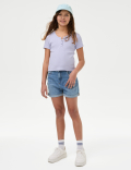 Cotton Rich Ribbed Button T-Shirt (6-16 Yrs)