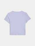 Cotton Rich Ribbed Button T-Shirt (6-16 Yrs)