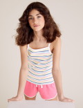 Organic Cotton Striped Ribbed Vest