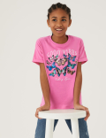Pure Cotton Butterfly Sequin T-Shirt (6-16 Yrs)