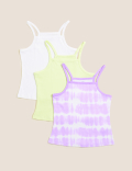 3pk Cotton Rich Tie Dye Vests (6-16 Yrs)