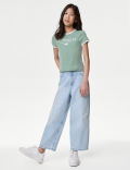 Cotton Rich Ribbed Slogan T-Shirt (6-16 Yrs)