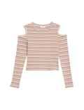 Cotton Rich Ribbed Cold Shoulder Top (6-16 Yrs)