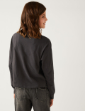 Pure Cotton Sequin Slogan Top