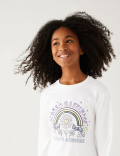 Pure Cotton Sequin Slogan Top