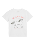 Pure Cotton Sequin Horse T-Shirt
