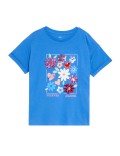 Pure Cotton Sequin Floral T-Shirt (6-16 Yrs)