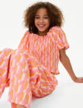 Pure Cotton Heart Shirred Top (6-16 Yrs)