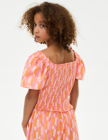 Pure Cotton Heart Shirred Top (6-16 Yrs)